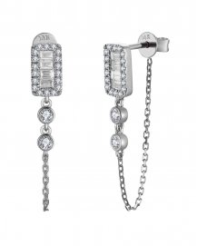 CHAIN STYLE BAGUETTE DIAMOND DANGLING (TE2187)