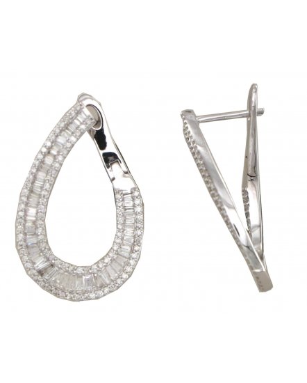 PEAR STYLE DIAMOND HOOPS (TE2217)