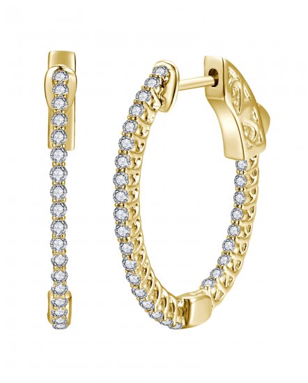INSIDE OUTSIDE DIAMOND HOOPS (TE2218D)
