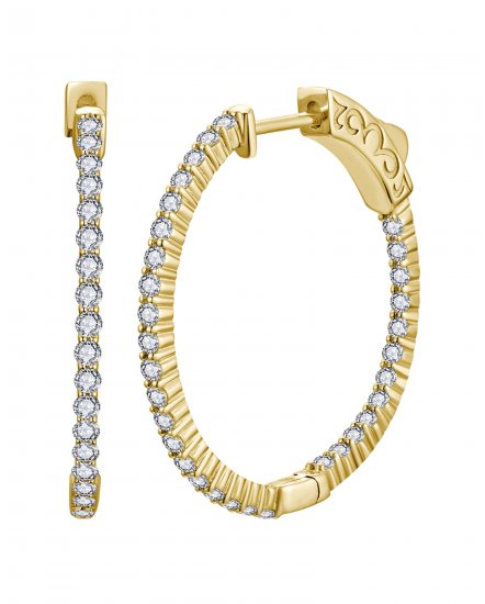 INSIDE OUTSIDE DIAMOND HOOPS (TE2219D)