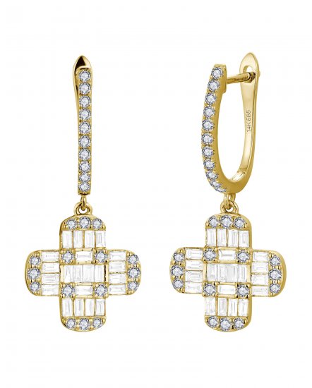 CLOVER STYLE BAGUETTE DIAMOND DANGLING (TE2223)