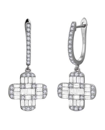 CLOVER STYLE BAGUETTE DIAMOND DANGLING (TE2223)