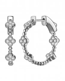 CLOVER STYLE INSIDE OUTSIDE DIAMOND HOOPS (TE2261)