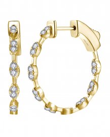 MARQUISE STYLE INSIDE OUTSIDE DIAMOND HOOPS (TE2263)