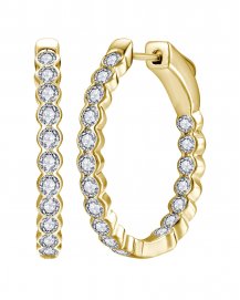 INSIDE OUTSIDE DIAMOND HOOPS (TE2270)