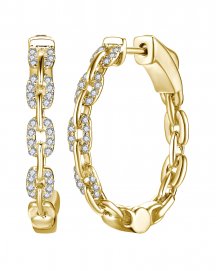 LINK STYLE DIAMOND HOOPS (TE2273)