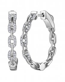 LINK STYLE DIAMOND HOOPS (TE2273)
