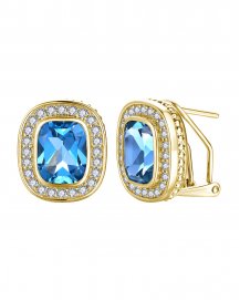 CUSHION LONDON BLUE TOPAZ DIAMOND OMEGA BACK (TE2284)