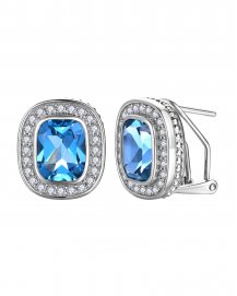 CUSHION LONDON BLUE TOPAZ DIAMOND OMEGA BACK (TE2284)