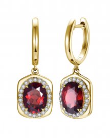OVAL GARNET DIAMOND DANGLING (TE2294)