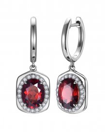 OVAL GARNET DIAMOND DANGLING (TE2294)