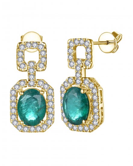 OVAL EMERALD DIAMOND DANGLING (TE2297)