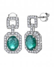 OVAL EMERALD DIAMOND DANGLING (TE2297)