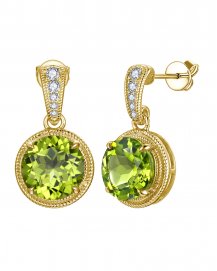ROUND PERIDOT DIAMOND DANGLING (TE2307)