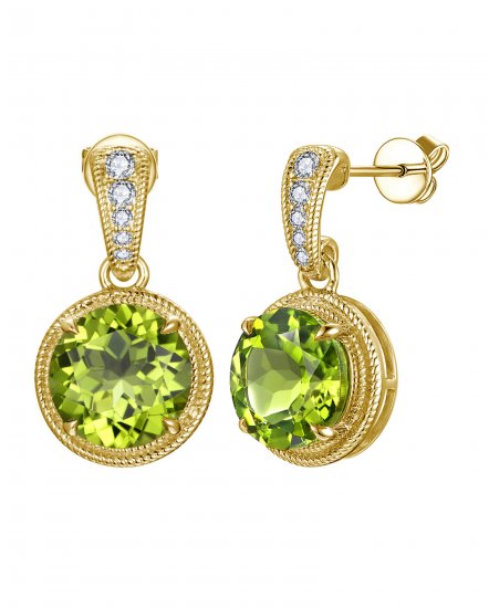 ROUND PERIDOT DIAMOND DANGLING (TE2307)