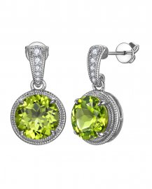 ROUND PERIDOT DIAMOND DANGLING (TE2307)