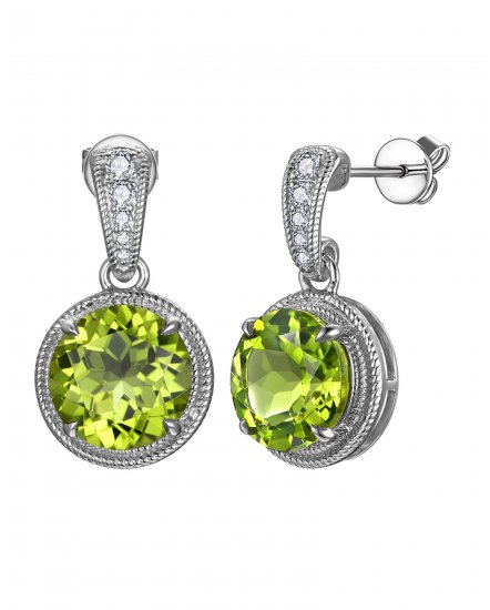 ROUND PERIDOT DIAMOND DANGLING (TE2307)