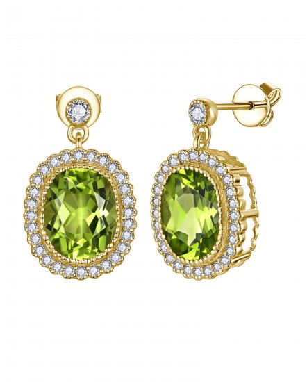 OVAL PERIDOT DIAMOND DANGLING (TE2309)