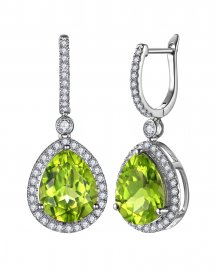 PEAR PERIDOT DIAMOND DANGLING (TE2311)