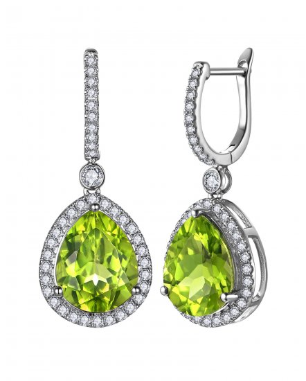 PEAR PERIDOT DIAMOND DANGLING (TE2311)