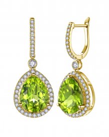 PEAR PERIDOT DIAMOND DANGLING (TE2311)