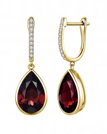 PEAR GARNET DIAMOND DANGLING (TE2312)