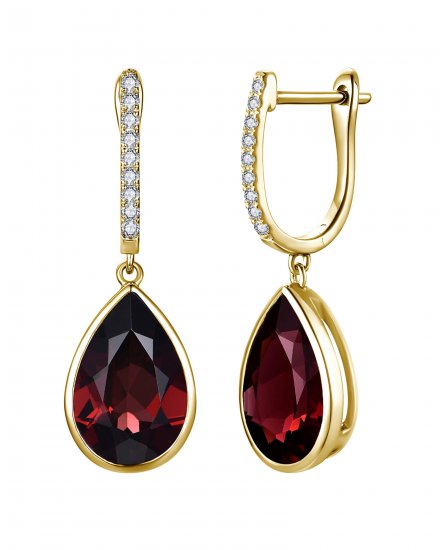PEAR GARNET DIAMOND DANGLING (TE2312)