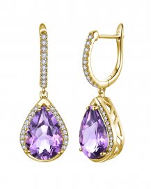 PEAR AMETHYST DIAMOND DANGLING (TE2313)