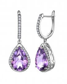 PEAR AMETHYST DIAMOND DANGLING (TE2313)