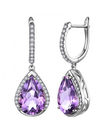 PEAR AMETHYST DIAMOND DANGLING (TE2313)
