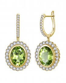 OVAL PERIDOT DIAMOND DANGLING (TE2314)