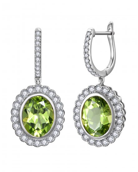 OVAL PERIDOT DIAMOND DANGLING (TE2314)