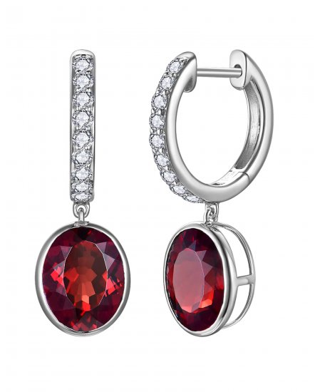 OVAL GARNET DIAMOND DANGLING (TE2315)