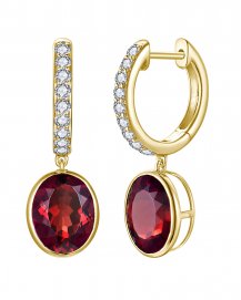 OVAL GARNET DIAMOND DANGLING (TE2315)