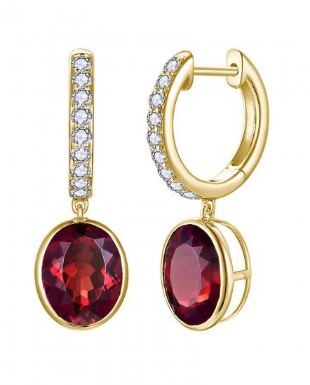 OVAL GARNET DIAMOND DANGLING (TE2315)
