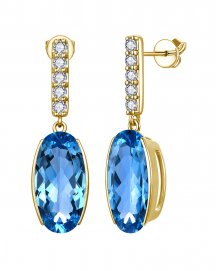 OVAL LONDON BLUE TOPAZ DIAMOND DANGLING (TE2391C)