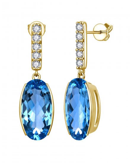 OVAL LONDON BLUE TOPAZ DIAMOND DANGLING (TE2391C)