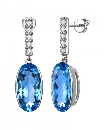 OVAL LONDON BLUE TOPAZ DIAMOND DANGLING (TE2391C)