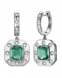 EMERALD CUT DIAMOND DANGLING (TE2442)