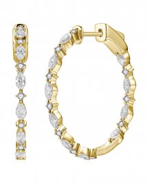 INSIDE OUTSIDE MARQUISE DIAMOND HOOPS (TE2453)
