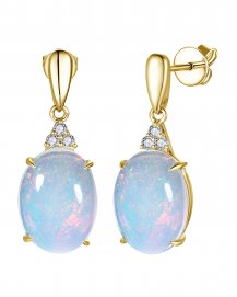 OVAL SHAPE OPAL DIAMOND DANGLING (TE2455)