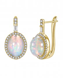 OVAL OPAL DIAMOND EARRINGS (TE2457)
