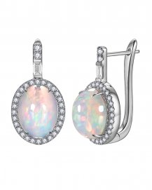 OVAL OPAL DIAMOND EARRINGS (TE2457)