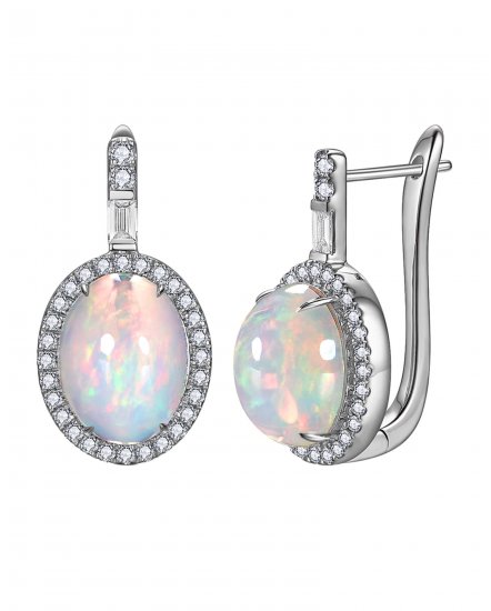 OVAL OPAL DIAMOND EARRINGS (TE2457)