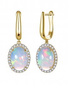 OVAL SHAPE OPAL DIAMOND DANGLING (TE2458)
