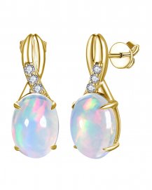 OVAL SHAPE OPAL DIAMOND DANGLING (TE2459)