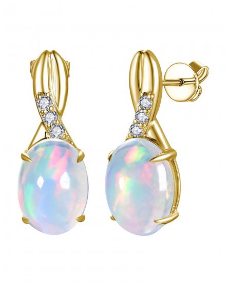 OVAL SHAPE OPAL DIAMOND DANGLING (TE2459)