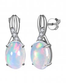 OVAL SHAPE OPAL DIAMOND DANGLING (TE2459)