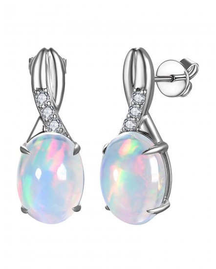 OVAL SHAPE OPAL DIAMOND DANGLING (TE2459)