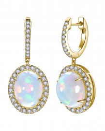 OVAL SHAPE OPAL DIAMOND DANGLING (TE2460)